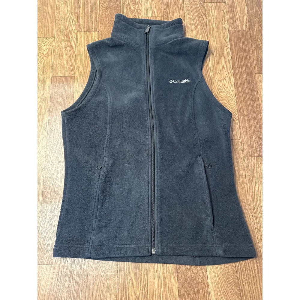 Columbia Benton Springs Fleece Vest Black Full Zip XL6953 Womens Medium
